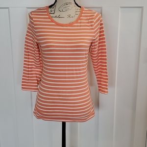 The Limited coral and white striped tee from